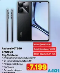 REALME NOTE60 6/128GB CEP TELEFONU fiyat ve kampanya bilgisi